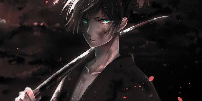 1920x1080 Desktop wallpaper warrior, yato, noragami, dark, anime boy, hd image,  picture, background, 6e6a4d