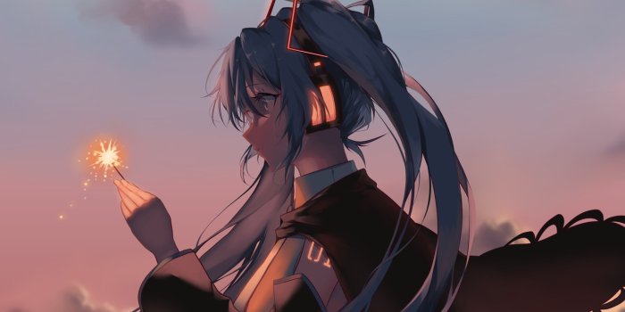1332x850 Wallpaper girl, Hatsune Miku, Vocaloid, Vocaloid, Sparkler, Hatsune Miku  images for desktop, section прочее - download