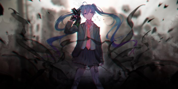 2560x1440 Bad Girl, Hatsune Miku With Gun, Art, Wallpaper - Hatsune Miku Bad Girl -  2560x1440 Wallpaper - teahub.io