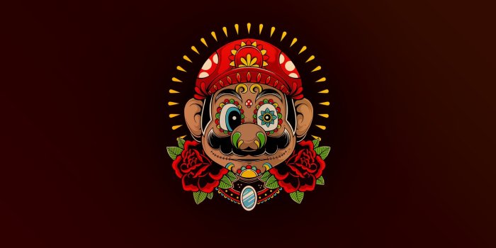 1332x850 Wallpaper Minimalism, The game, Mexico, Style, Face, Mario, Background,  Art, Mario, Super Mario images for desktop, section минимализм - download