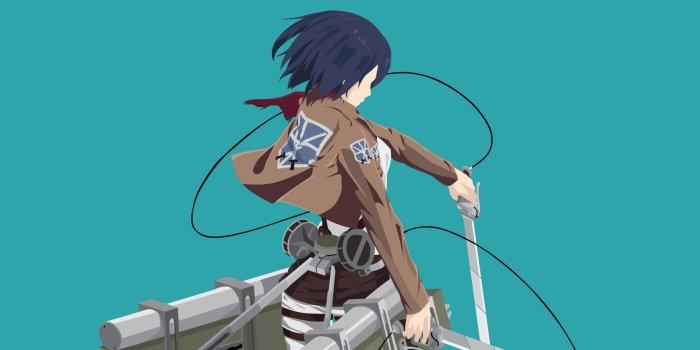 1920x1080 Desktop wallpaper anime girl, mikasa ackerman, minimal, hd image, picture,  background, b2bcc7