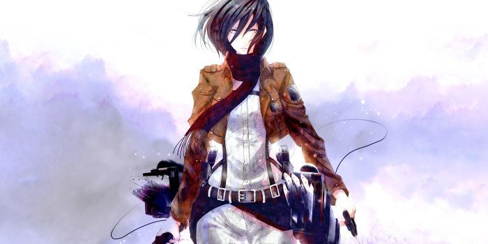 3200x1800 4560972 #anime girls, #Mikasa Ackerman, #blades, #anime, #uniform, #black  hair, #white shirt, #white background, #white clothing, #Shingeki no  Kyojin, wallpaper | Mocah HD Wallpapers