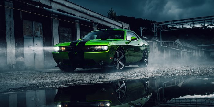 4096x2304 Wallpaper 4k Green Dodge Challenger 4k Wallpaper
