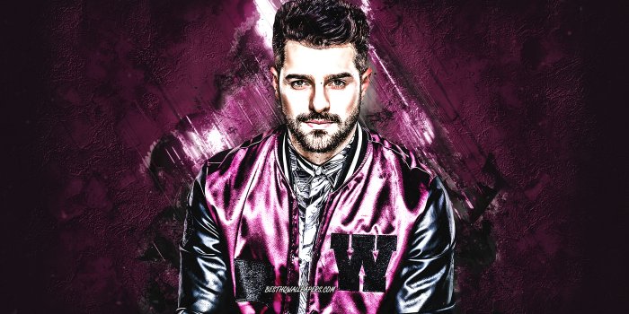 2880x1800 Download wallpapers Alok, Brazilian DJ, portrait, purple stone background,  creative art, popular DJ, Alok Achkar Peres Petrillo, Alok DJ for desktop  with resolution 2880x1800. High Quality HD pictures wallpapers