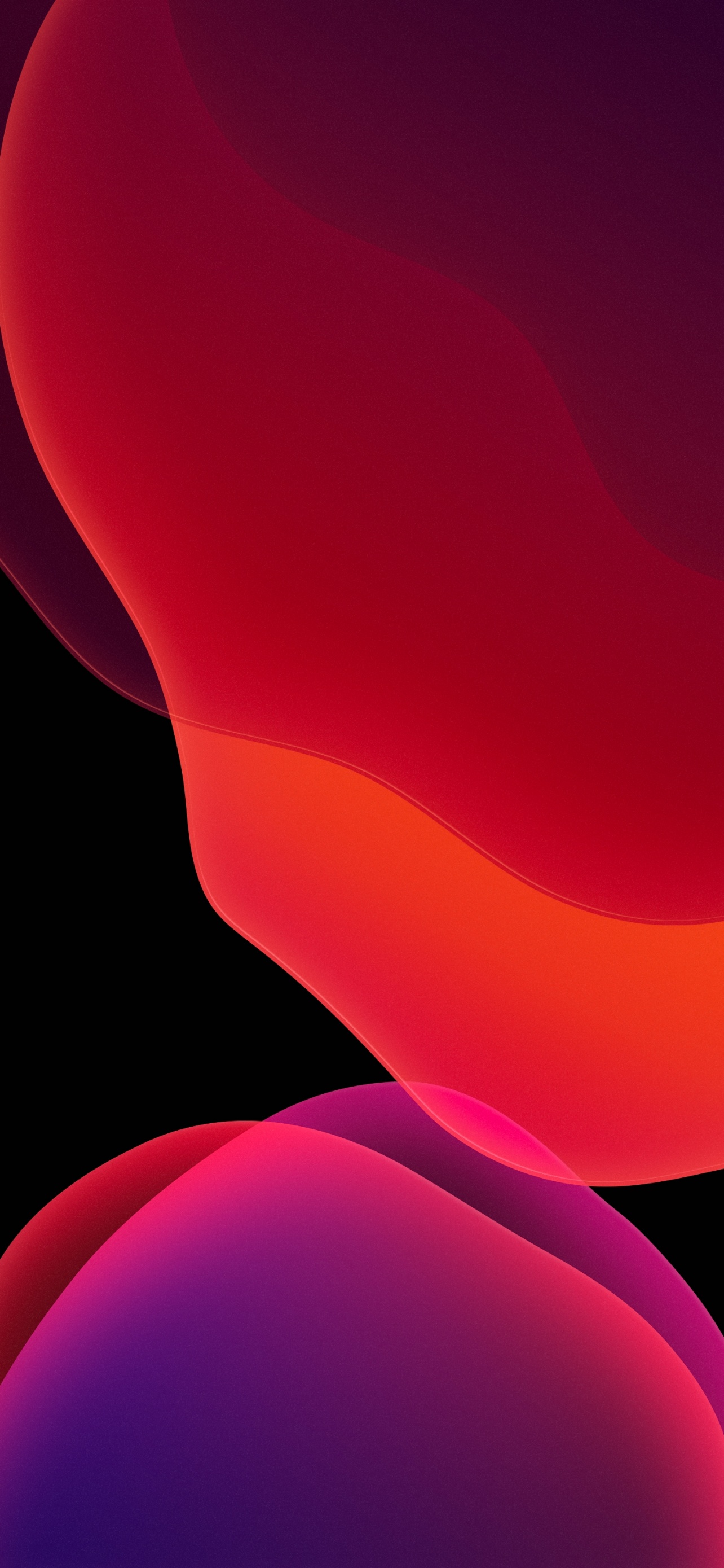 1284x2778 iOS 13 Wallpaper 4K, Stock, iPadOS, Red, Black background, AMOLED,  Abstract, #792