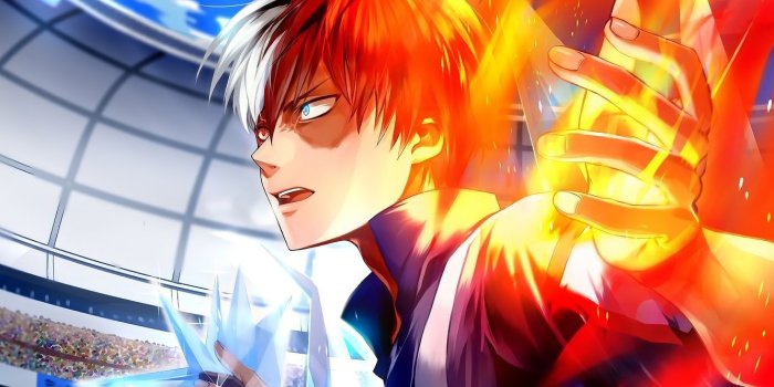 1332x850 Wallpaper fire, hero, guy, arena, Boku No Hero Academy, Todoroki Shoto, My  Hero Academy images for desktop, section сёнэн - download