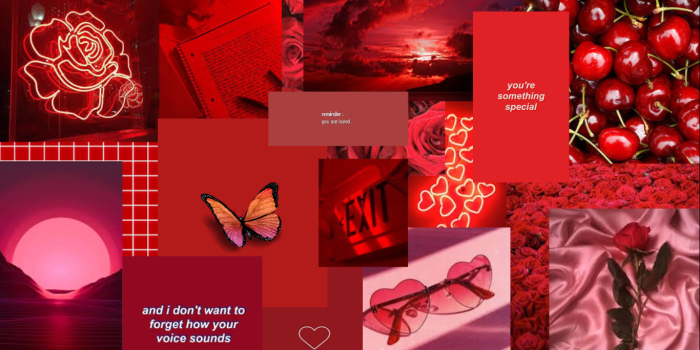 1366x768 Red Aesthetic Computer Sign Wallpapers