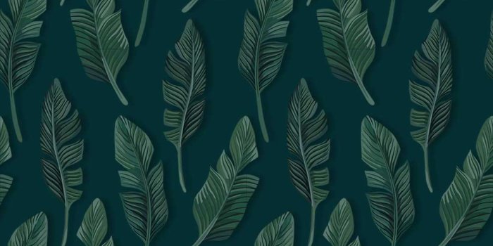 996x1296 Blue & Green Jungle Leaf Wallpaper- Feathr Wallpapers