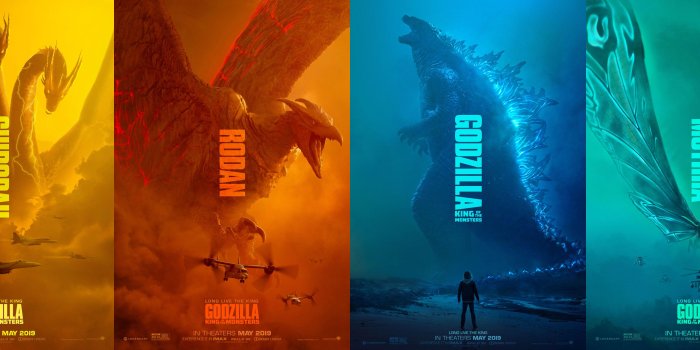 4800x1778 I made an Ultra Wide wallpaper from the Godzilla posters: wallpapers