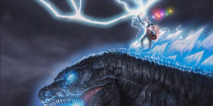 3840x2160 Wallpaper 4k Captain America On Godzilla Wallpaper