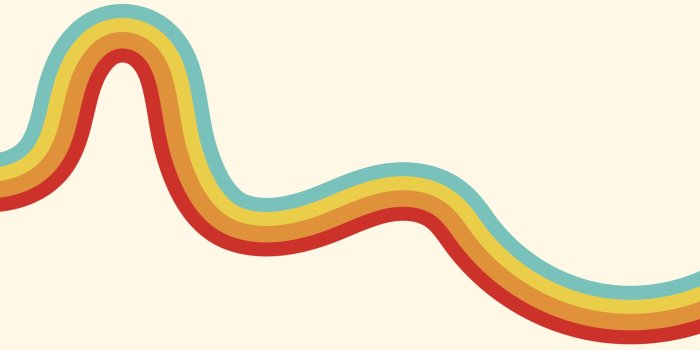 2560x1661 70's Rainbow Wave Retro Wallpaper Mural | Hovia NZ