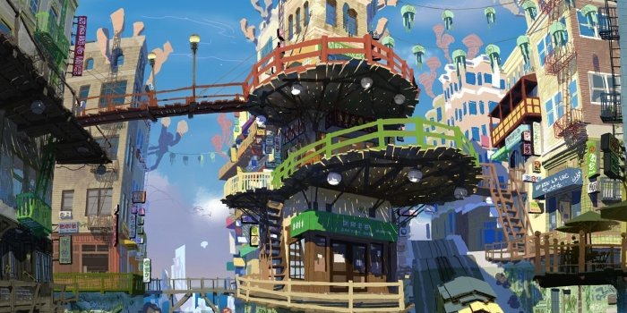 1400x1050 Anime City HD Wallpapers Desktop Background