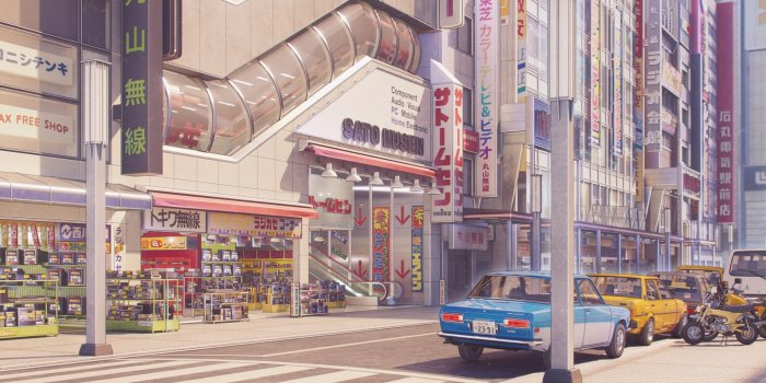 2560x1600 Download 2560x1600 Anime City, Scenic, Urban, Cars, Buildings Wallpapers  for MacBook Pro 13 inch - WallpaperMaiden