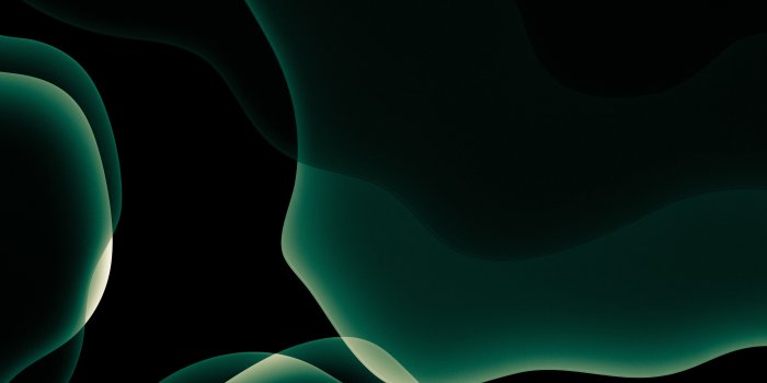 3208x3208 iOS 13 Wallpaper 4K, Stock, iPadOS, Dark green, Black background, Black/Dark,  #794