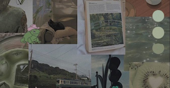 675x1200 Sage Green Collage Wallpapers