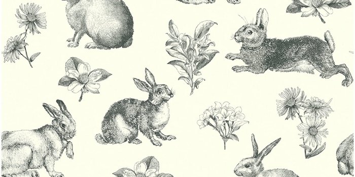 1500x1500 York Wallcoverings Bunny Toile Spray and Stick Removable Wallpaper, Black /  White - - Amazon.com
