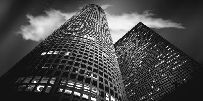 2560x1600 Download wallpapers night, skyscrapers, modern architecture, business  center, black and white photo of a skyscraper for desktop with resolution  2560x1600. High Quality HD pictures wallpapers