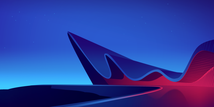 3840x2160 Modern architecture Wallpaper 4K, Building, Blue, Illustration, Waves,  Architecture, #2543