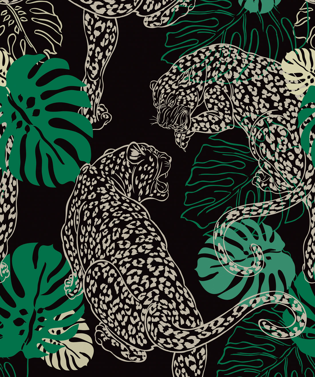 1100x1318 Leopard, Stunning Art Deco Inspired Wallpaper • Milton & King UK