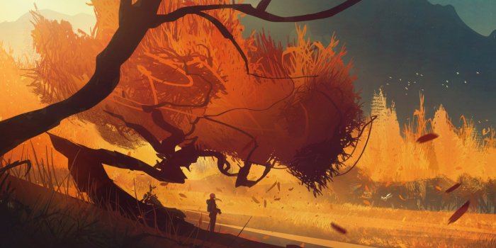 2000x1080 Alone in Autumn illustration Wallpaper, HD Artist 4K Wallpapers, Images,  Photos and Background - Wallpapers Den