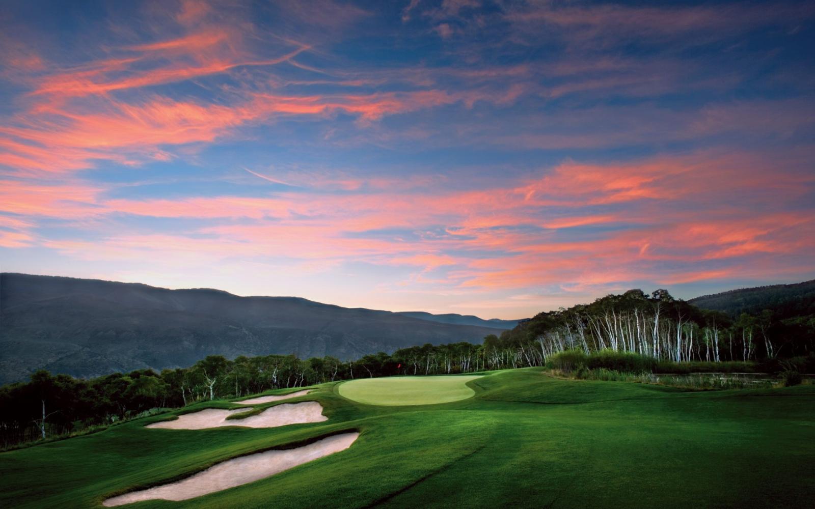1920x1200 1920x1200 Pretty Golf Courses Pink Sky desktop PC and Mac wallpaper