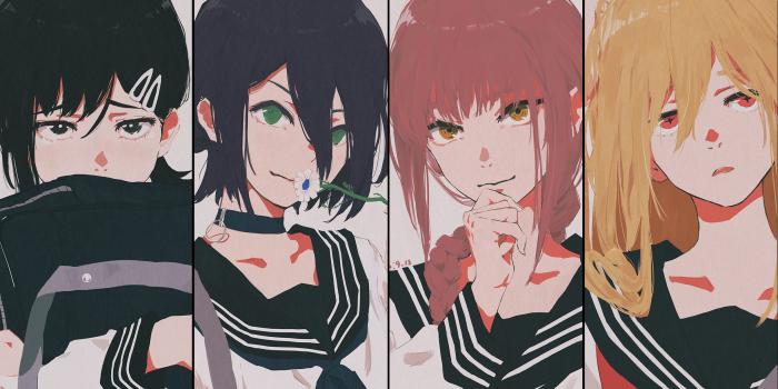 2443x1378 914140 school uniform, Chainsaw Man, XilmO, anime, anime girls | Mocah HD  Wallpapers