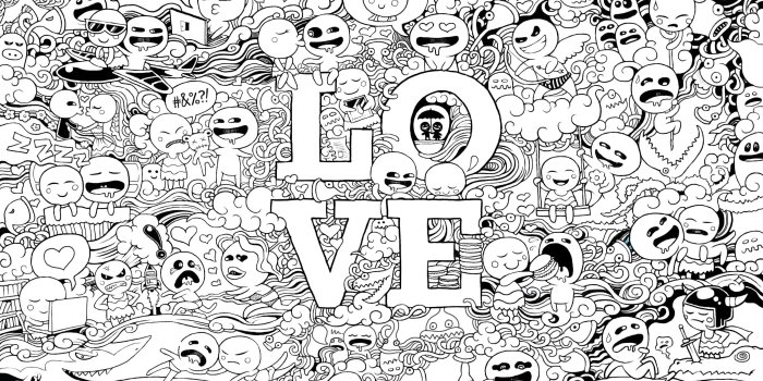 2560x1440 Wallpaper Freebie for February 2013: LOVE Doodles