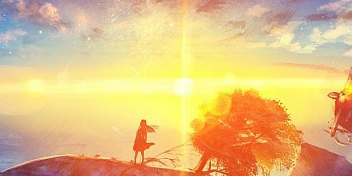 720x1280 Sunrise Anime Scenery Horizon Stars 4K Wallpaper #181