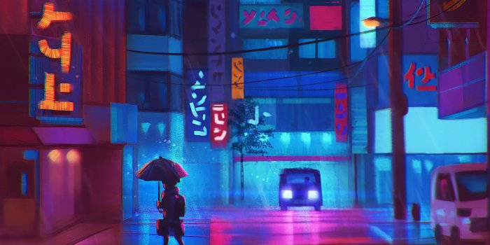 1920x1200 Wallpaper Anime, Landscape, Neon, Colorful • Wallpaper For You HD Wallpaper  For Desktop & Mobile