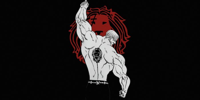 3840x2160 Download Black and white, Escanor, minimal, art, The Seven Deadly Sins  wallpaper, 3840x2160, 4K UHD 16:9, Widescreen