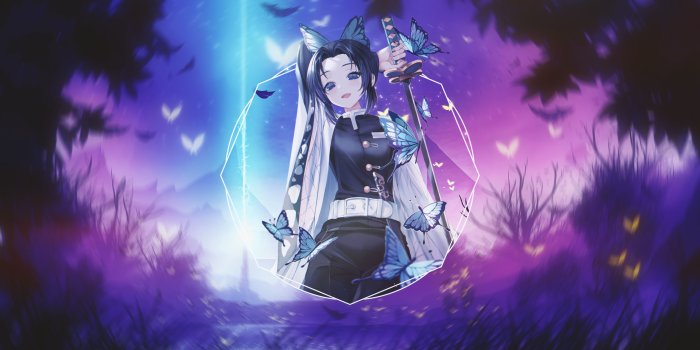 1920x1080 Kochou Shinobu. Desktop wallpaper. 1920x1080