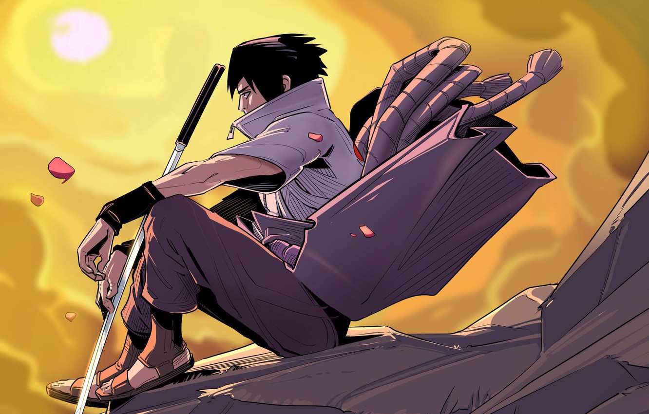 1332x850 Wallpaper sunset, sword, katana, Naruto, Naruto, Sasuke Uchiha images for  desktop, section сёнэн - download