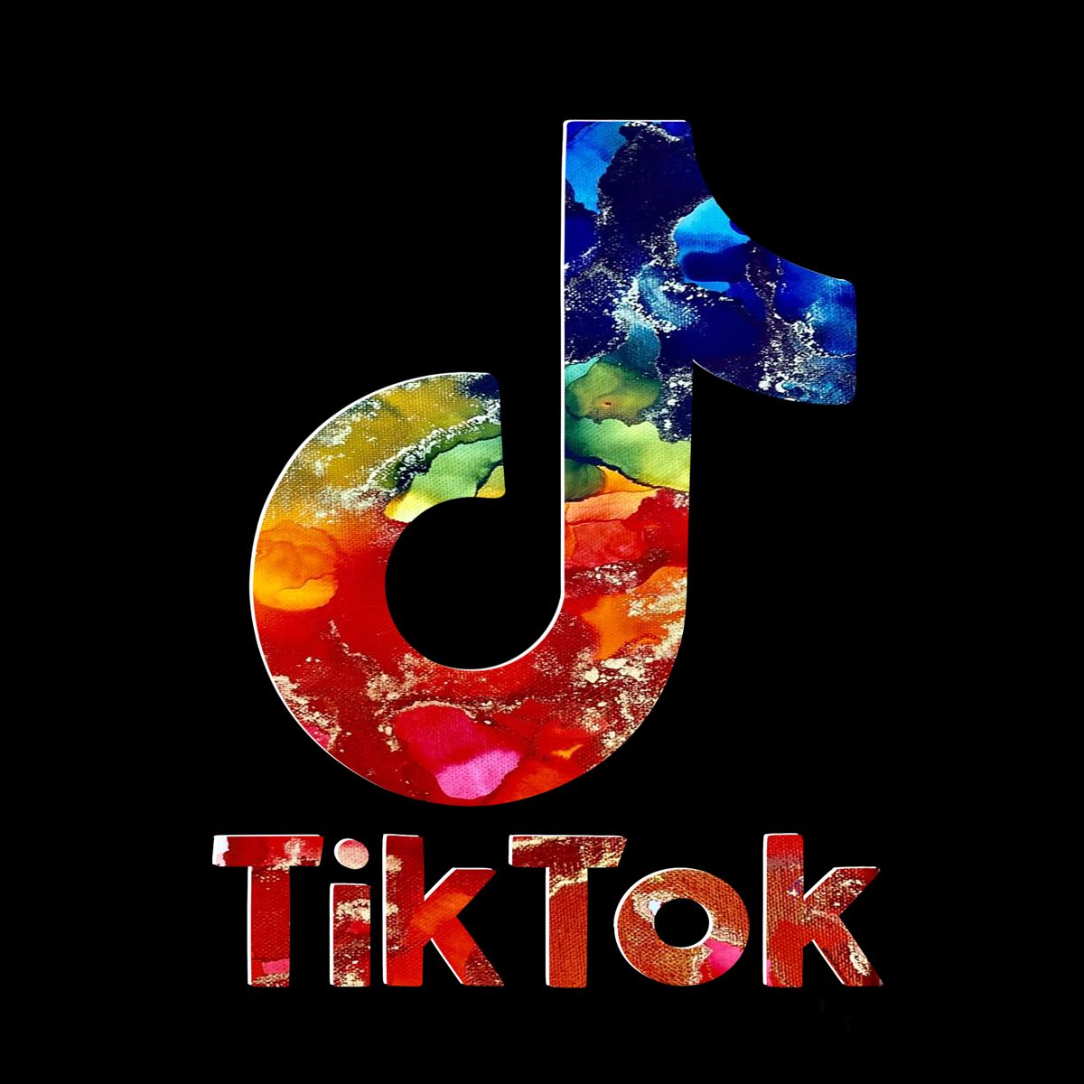 1200x1200 Rainbow and Gold Tik Tok Logo with Ink | Wallpaper iphone neon, Cute galaxy  wallpaper, Logo design art