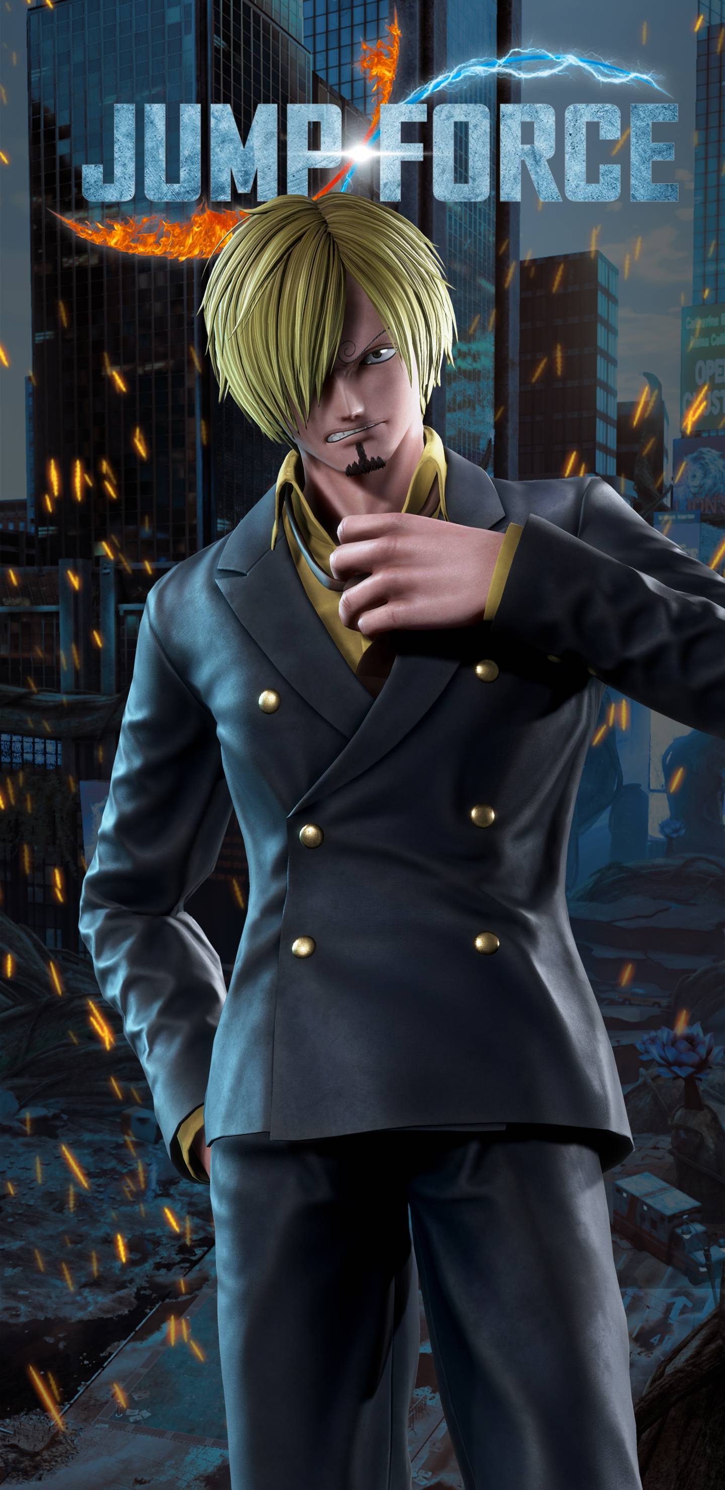 1440x2960 Jump Force Sanji Wallpapers - Cat with Monocle