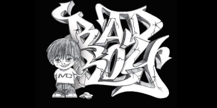 1024x768 bad boy wallpaper,font,black and white,text,illustration,graphic  design,art,cartoon,drawing,calligraphy,monochrome photography, #1501405 -  Wallpaperkiss
