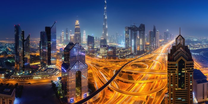 1332x850 Wallpaper lights, the evening, Dubai images for desktop, section город -  download