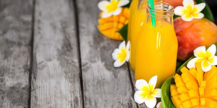 1332x850 Wallpaper juice, bottle, mango, plumeria images for desktop, section еда -  download