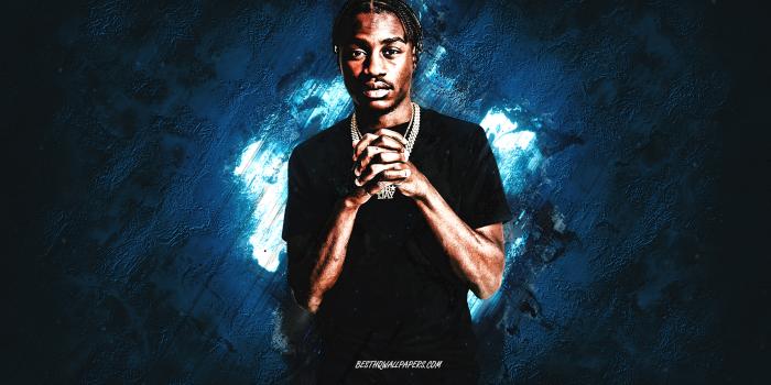 2880x1800 Download wallpapers Lil Tjay, american rapper, portrait, blue stone  background, american singer, Tione Dalyan Merritt for desktop with  resolution 2880x1800. High Quality HD pictures wallpapers