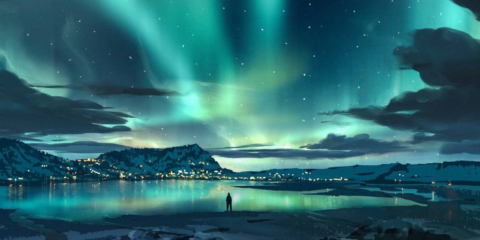 2048x1365 Alone Watching Aurora Borealis Wallpaper, HD Nature 4K Wallpapers, Images,  Photos and Background - Wallpapers Den