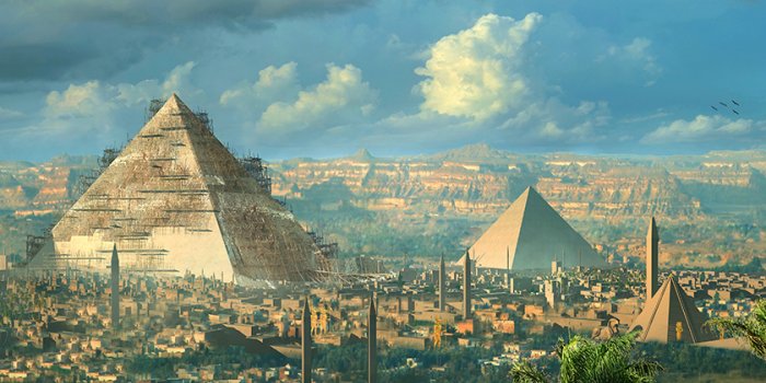 840x1083 Download Egypt, cityscape, pyramids, fantasy, art wallpaper, 840x1160,  iPhone 4, iPhone 4S, iPod touch