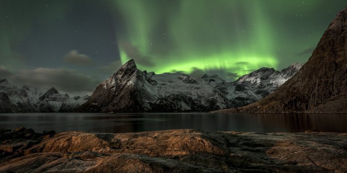 1332x850 Wallpaper mountains, Norway, mountains, Norway, Aurora Borealis, Lofoten,  The Lofoten Islands images for desktop, section пейзажи - download
