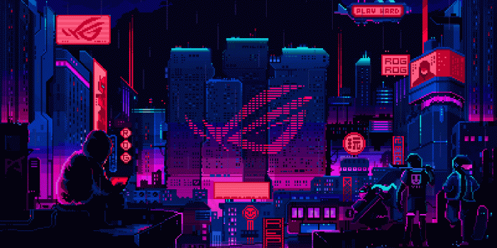 1920x1080 ArtStation - ROG Wallpaper Design, Pixel Jeff | Pixel art background, Desktop  wallpaper art, Cool pixel art