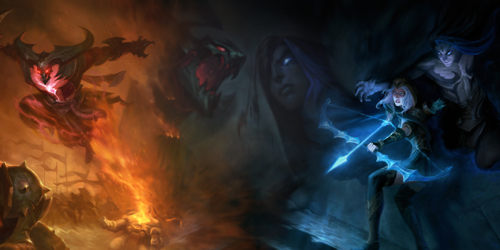 3840x1080 A wallpaper I made for my dual screen setup, I thought someone here might  like it : r/KaynMains