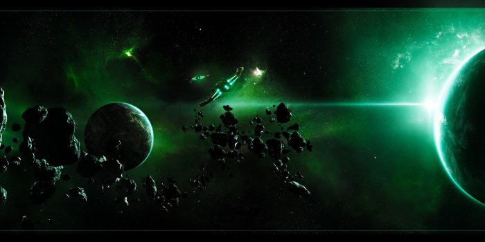 3840x1080 dual monitors #spaceship multiple display #asteroid #space space art  #planet #4K #wallpaper #hdwallpa… | Wallpaper space, Outer space wallpaper,  Space art wallpaper