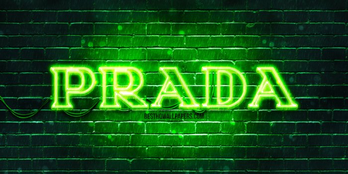 3840x2400 Download wallpapers Prada green logo, 4k, green brickwall, Prada logo,  fashion brands, Prada neon logo, Prada for desktop with resolution  3840x2400. High Quality HD pictures wallpapers