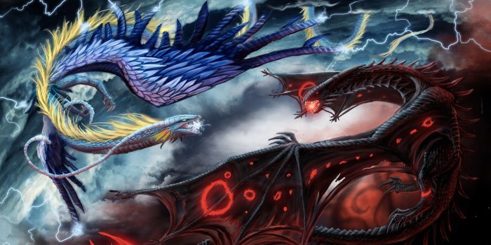 1332x850 Wallpaper dragons, battle, The fight images for desktop, section фантастика  - download
