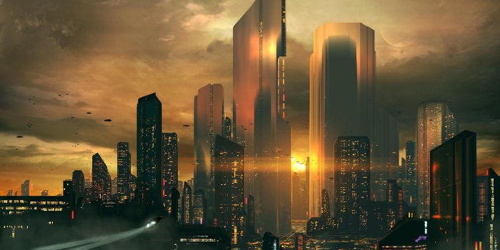2560x1440 Futuristic City HD wallpaper