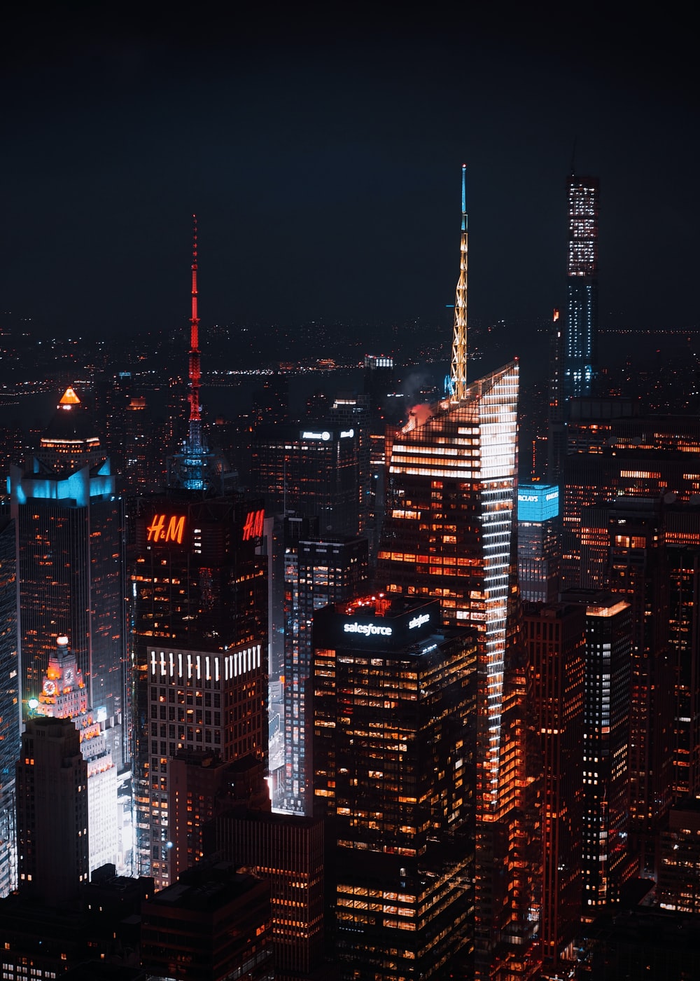 1000x1400 aerial photography of city with high-rise buildings during night time photo  – Free New york Image on Unsplash