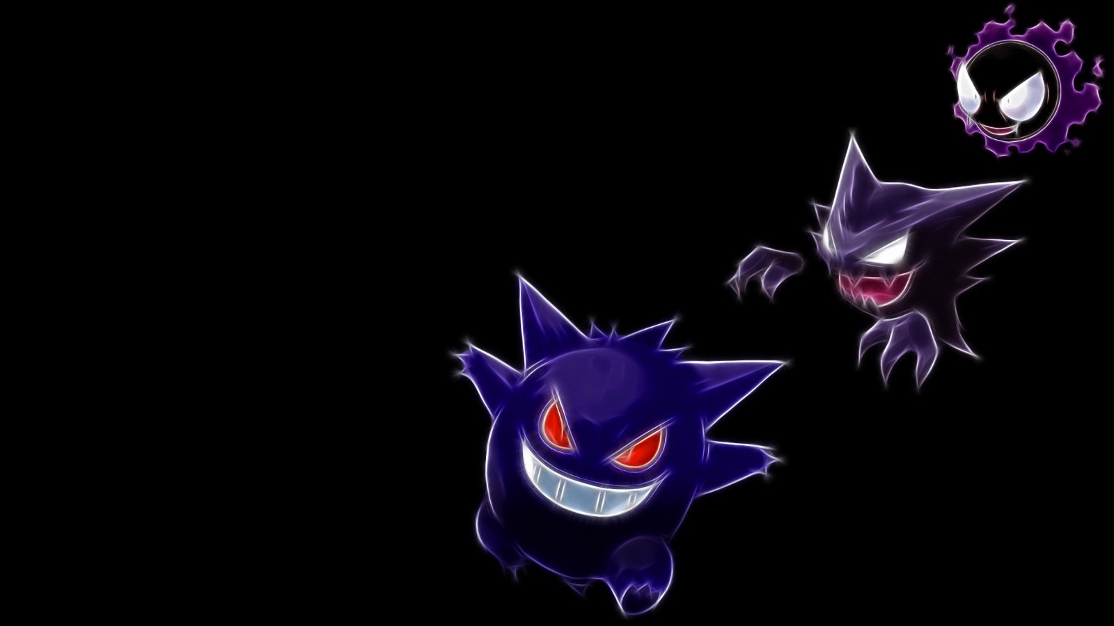 1600x900 Pokemon Gengar Haunter Ghastly black background wallpaper | 1600x900 |  236679 | WallpaperUP