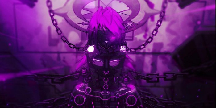 1280x720 Purple Anime Girl Wallpapers